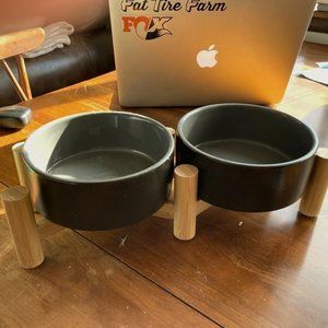 Ceramic Elevated Dog Bowl Set